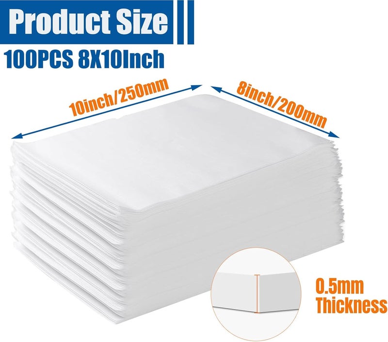 V-chen 100 Pack Foam Pouches, Cushion Foam Wrap Pouches for Moving and Storing, 8"x10" Foam Wrap Pouches Protect Fragile Items, Protect Mug, Glasses, China, and Dishes, Packing supplies - Image 2